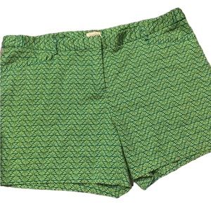 𝅺Laundry by Shelli Segal  size 12 green & blue print flat front shorts